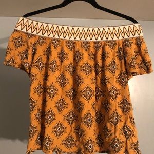 Off the Shoulder Yellow Shirt